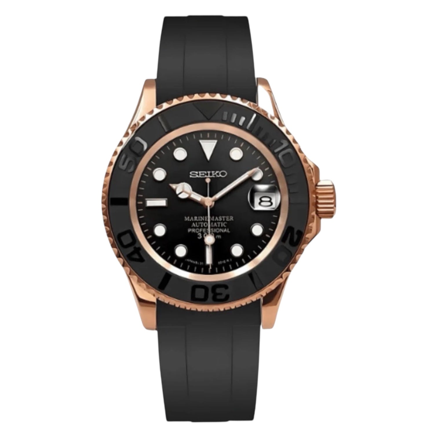 MARINER | ROSEGOLD BLACK RUBBER
