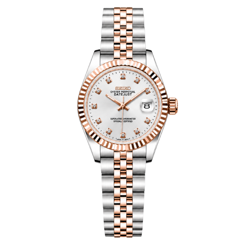 LADYJUST TWOTONE ROSEGOLD WHITE DIAMOND