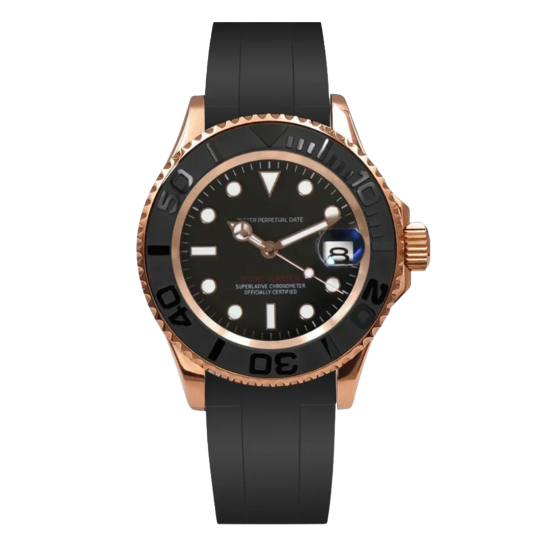 MARINER | ROSEGOLD BLACK RUBBER